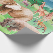 Wilde Tiere Afrikas im Hintergrund Geschenkpapier (Ecke)