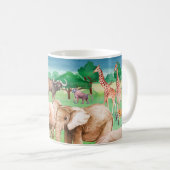 Wilde Tiere Afrikas im Hintergrund Kaffeetasse (VorderseiteRechts)