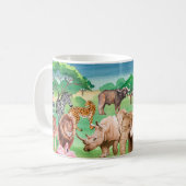 Wilde Tiere Afrikas im Hintergrund Kaffeetasse (Vorderseite Links)