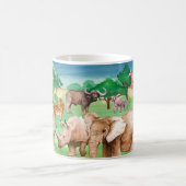 Wilde Tiere Afrikas im Hintergrund Kaffeetasse (Mittel)