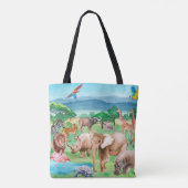 Wilde Tiere Afrikas im Hintergrund Tasche (Rückseite)