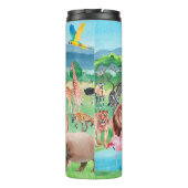 Wilde Tiere Afrikas im Hintergrund Thermosbecher (Rückseite)