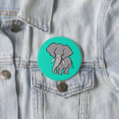 Wilde Tiere - Aqua - ELEPHANT - Tierfreund - Button (Beispiel)
