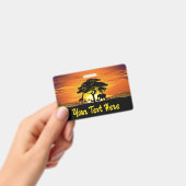 Wilde Tiere auf der afrikanischen Savanna Sunset Ausweis (Handheld)