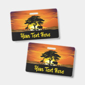 Wilde Tiere auf der afrikanischen Savanna Sunset Ausweis (Front & Back)