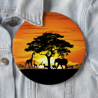 Wilde Tiere auf der afrikanischen Savanna Sunset