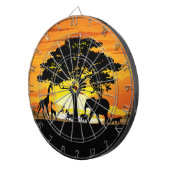 Wilde Tiere auf der afrikanischen Savanna Sunset Dartscheibe (Vorderseite rechts)