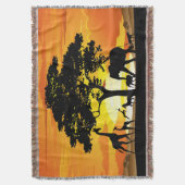 Wilde Tiere auf der afrikanischen Savanna Sunset Decke (Vorderseite Vertikal)