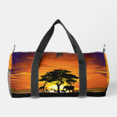 Wilde Tiere auf der afrikanischen Savanna Sunset Duffle Bag (Rückseite)