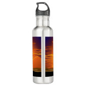 Wilde Tiere auf der afrikanischen Savanna Sunset Edelstahlflasche (Rückseite)