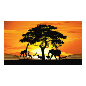 Wilde Tiere auf der afrikanischen Savanna Sunset Fotodruck (Vorne)