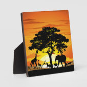 Wilde Tiere auf der afrikanischen Savanna Sunset Fotoplatte (Vorderseite)