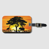 Wilde Tiere auf der afrikanischen Savanna Sunset Gepäckanhänger (Vorderseite (Horizontal))