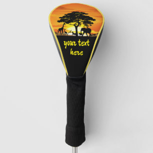 Wilde Tiere auf der afrikanischen Savanna Sunset Golf Headcover