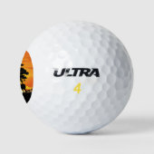 Wilde Tiere auf der afrikanischen Savanna Sunset Golfball (Logo)