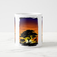 Wilde Tiere auf der afrikanischen Savanna Sunset