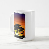 Wilde Tiere auf der afrikanischen Savanna Sunset Kaffeetasse (Vorderseite Links)