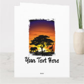 Wilde Tiere auf der afrikanischen Savanna Sunset Karte (Rückseite)