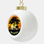 Wilde Tiere auf der afrikanischen Savanna Sunset Keramik Kugel-Ornament (Rechts)