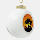 Wilde Tiere auf der afrikanischen Savanna Sunset Keramik Kugel-Ornament (Links)