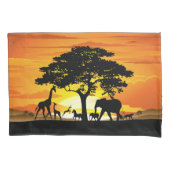 Wilde Tiere auf der afrikanischen Savanna Sunset Kissenbezug (Vorderseite)