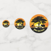 Wilde Tiere auf der afrikanischen Savanna Sunset Konfetti (Vorderseiten)