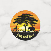 Wilde Tiere auf der afrikanischen Savanna Sunset Konfetti (Klein Vorderseite)