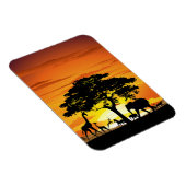 Wilde Tiere auf der afrikanischen Savanna Sunset Magnet (Rechte Seite)