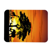 Wilde Tiere auf der afrikanischen Savanna Sunset Magnet (Horizontal)