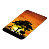 Wilde Tiere auf der afrikanischen Savanna Sunset Magnet (Linke Seite)