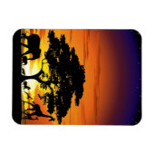 Wilde Tiere auf der afrikanischen Savanna Sunset Magnet (Horizontal)