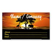 Wilde Tiere auf der afrikanischen Savanna Sunset Magnetische Visitenkarte (Vorderseite)