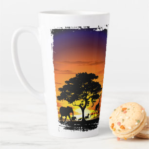 Wilde Tiere auf der afrikanischen Savanna Sunset Milchtasse