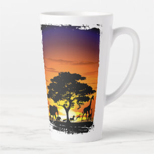 Wilde Tiere auf der afrikanischen Savanna Sunset Milchtasse
