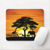 Wilde Tiere auf der afrikanischen Savanna Sunset Mousepad (Mit Mouse)