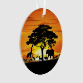Wilde Tiere auf der afrikanischen Savanna Sunset Ornament (Vorderseite)