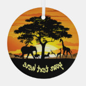 Wilde Tiere auf der afrikanischen Savanna Sunset Ornament Aus Glas (Rückseite)