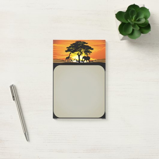 Wilde Tiere auf der afrikanischen Savanna Sunset Post-it Klebezettel (Büro)