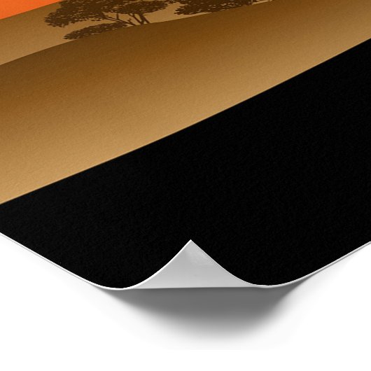 Wilde Tiere auf der afrikanischen Savanna Sunset Poster (Ecke)