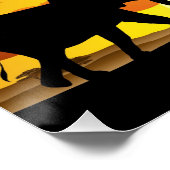 Wilde Tiere auf der afrikanischen Savanna Sunset Poster (Ecke)