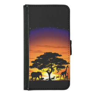 Wilde Tiere auf der afrikanischen Savanna Sunset Geldbeutel Hülle Für Das Samsung Galaxy S5