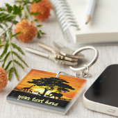 Wilde Tiere auf der afrikanischen Savanna Sunset Schlüsselanhänger (Vorderseite rechts)