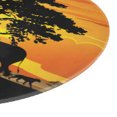 Wilde Tiere auf der afrikanischen Savanna Sunset Schneidebrett (Ecke)