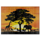Wilde Tiere auf der afrikanischen Savanna Sunset Schneidebrett (Vorderseite)