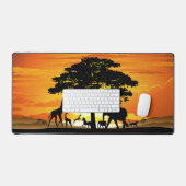 Wilde Tiere auf der afrikanischen Savanna Sunset Schreibtischunterlage (Tastatur & Maus)
