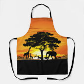 Wilde Tiere auf der afrikanischen Savanna Sunset Schürze (Vorderseite)