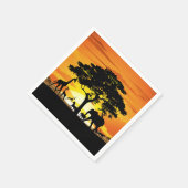 Wilde Tiere auf der afrikanischen Savanna Sunset Serviette (Ecke)