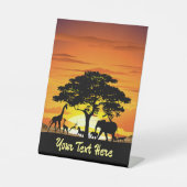 Wilde Tiere auf der afrikanischen Savanna Sunset Sockelschild (Vorderseite)