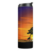Wilde Tiere auf der afrikanischen Savanna Sunset Thermosbecher (Nach links gedreht)