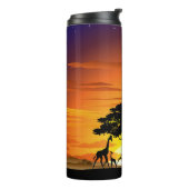 Wilde Tiere auf der afrikanischen Savanna Sunset Thermosbecher (Nach links gedreht)